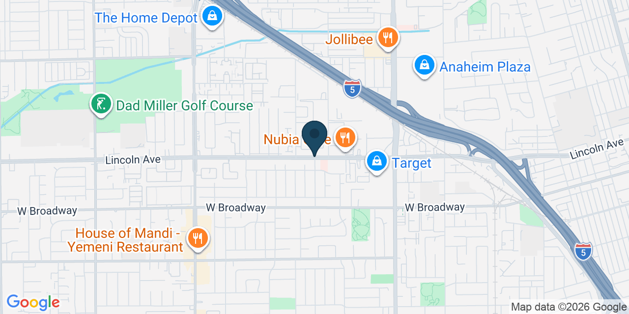 Map showing Orange County, CA