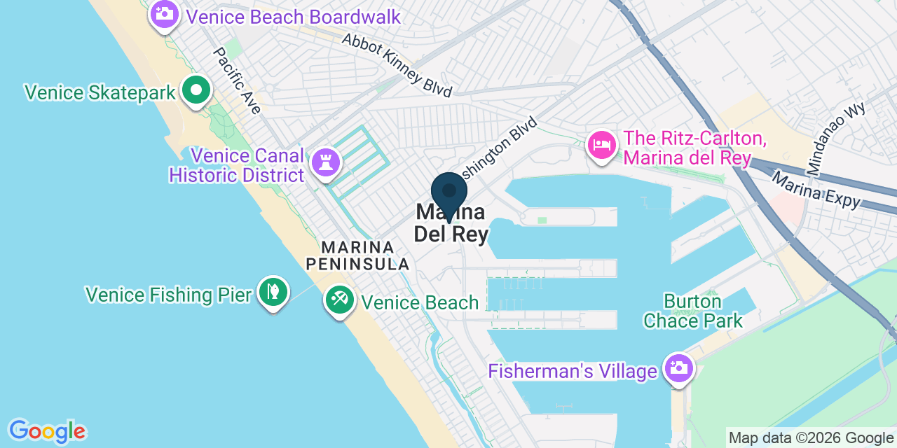 Map showing Marina del Rey, Los Angeles County, CA