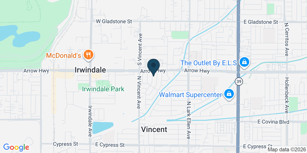 Map showing Covina, Los Angeles County, CA