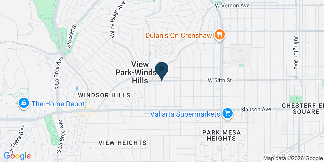 Map showing View Park-Windsor Hills, Los Angeles County, CA