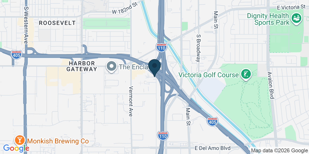 Map showing Gardena, Los Angeles County, CA