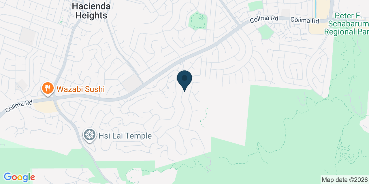 Map showing Hacienda Heights, Los Angeles County, CA