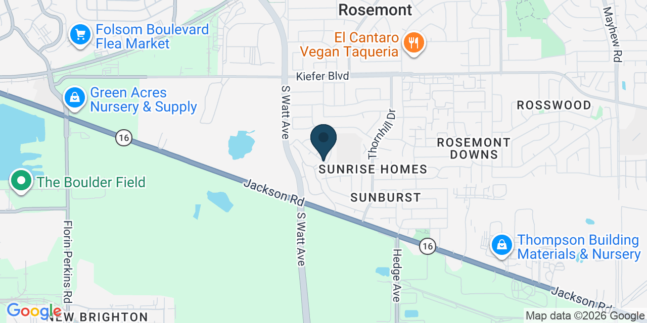 Map showing Rosemont, Sacramento County, CA