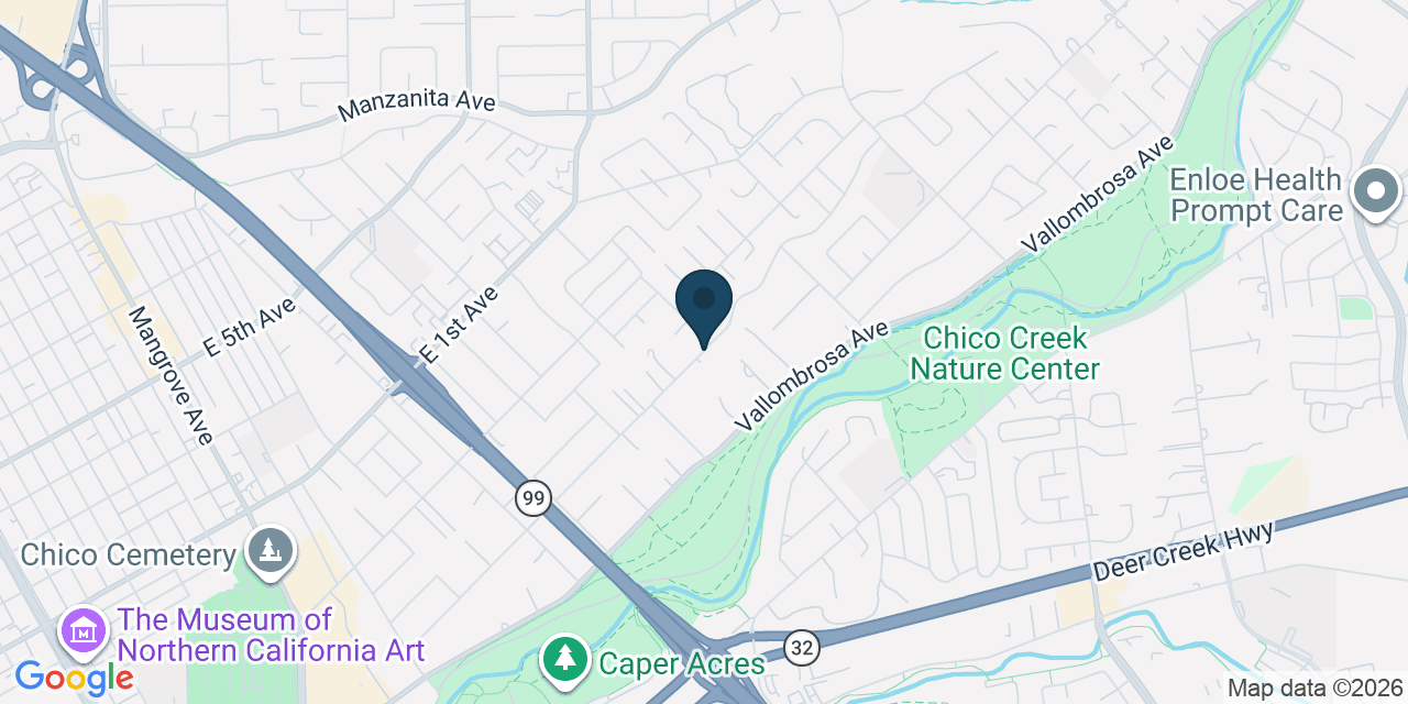 Map showing Chico, Butte County, CA