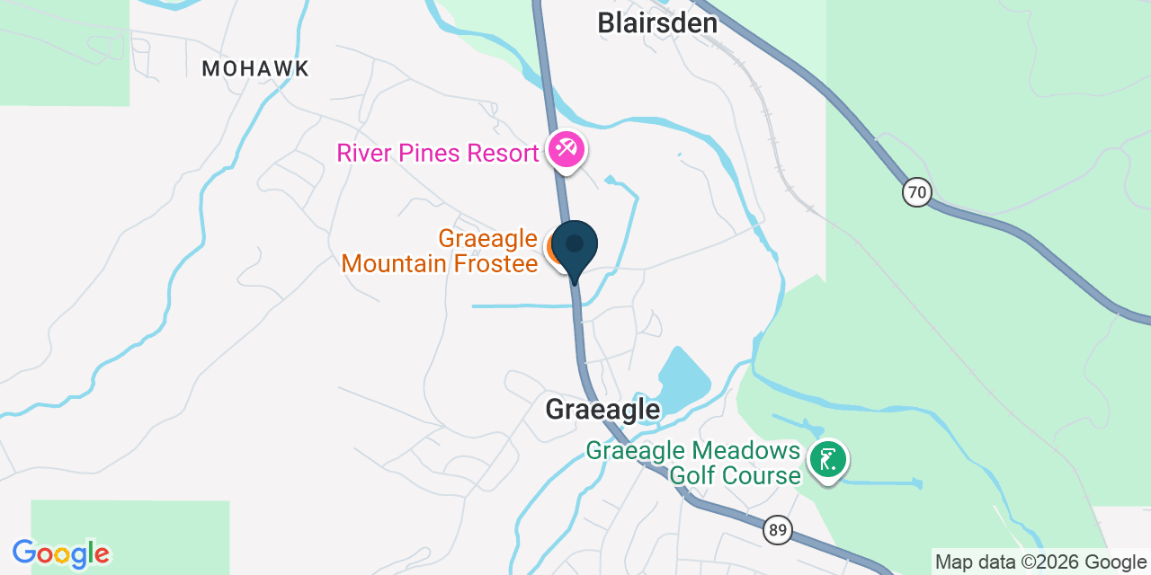 Map showing Graeagle, Plumas County, CA