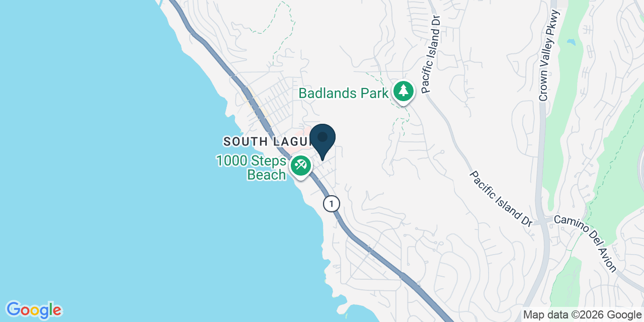 Map showing Laguna Beach, Orange County, CA