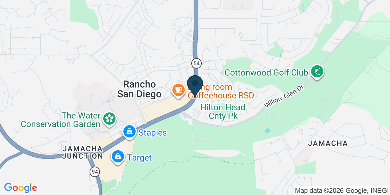 Map showing Rancho San Diego, San Diego County, CA