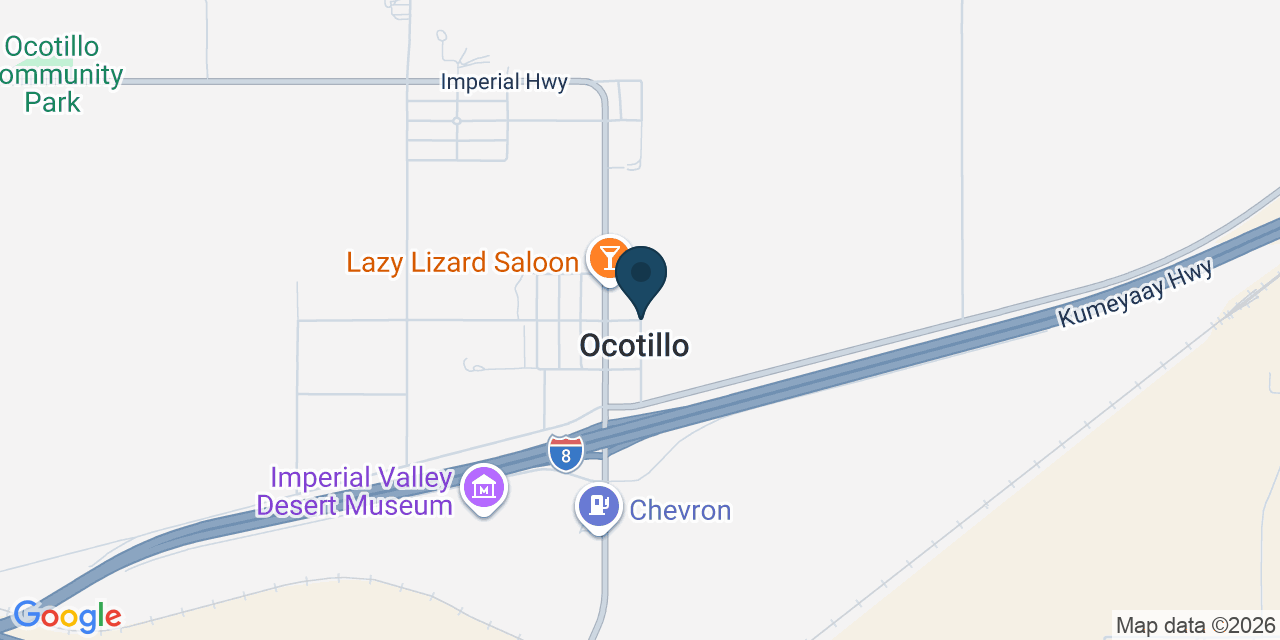 Map showing Ocotillo, Imperial County, CA