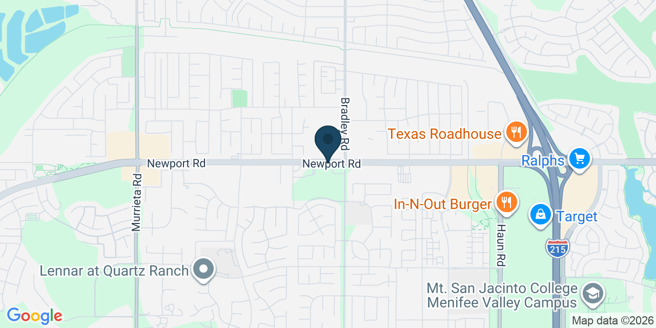 Map showing Menifee, Riverside County, CA