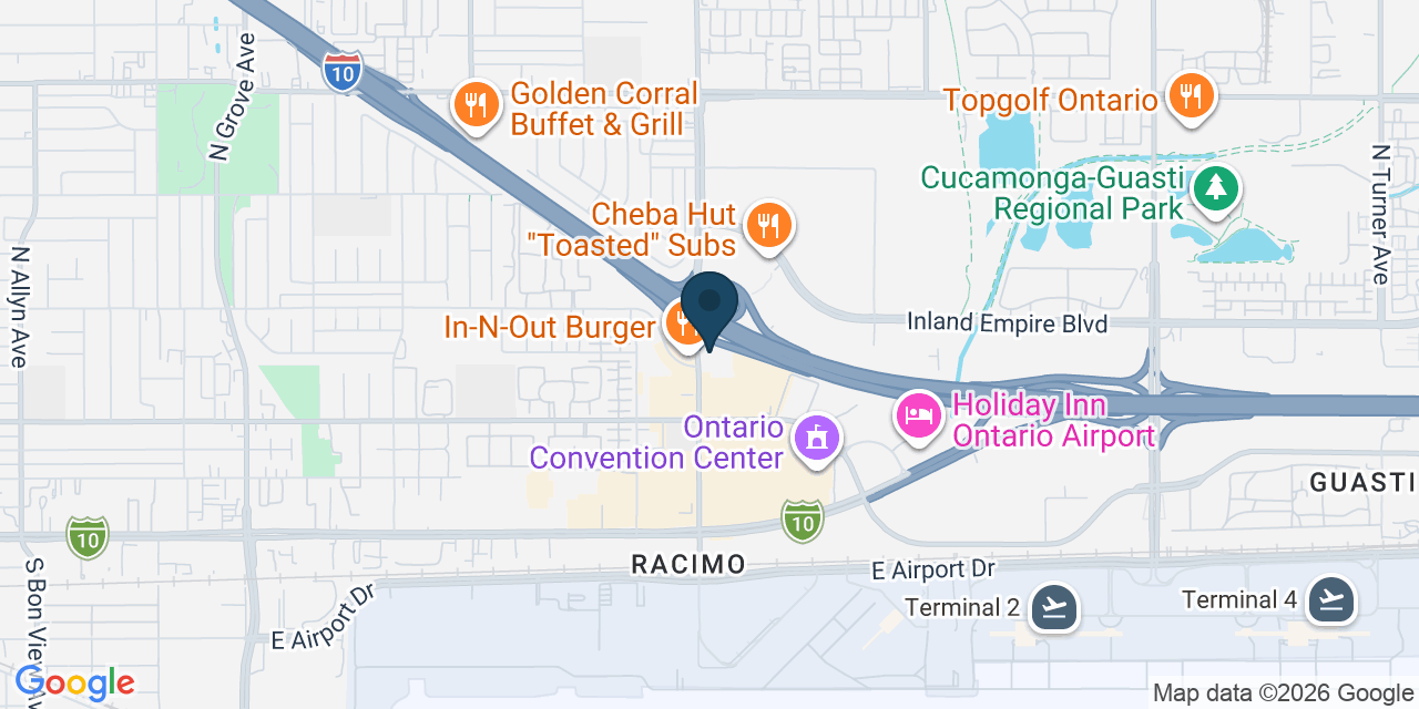 Map showing Ontario, San Bernardino County, CA