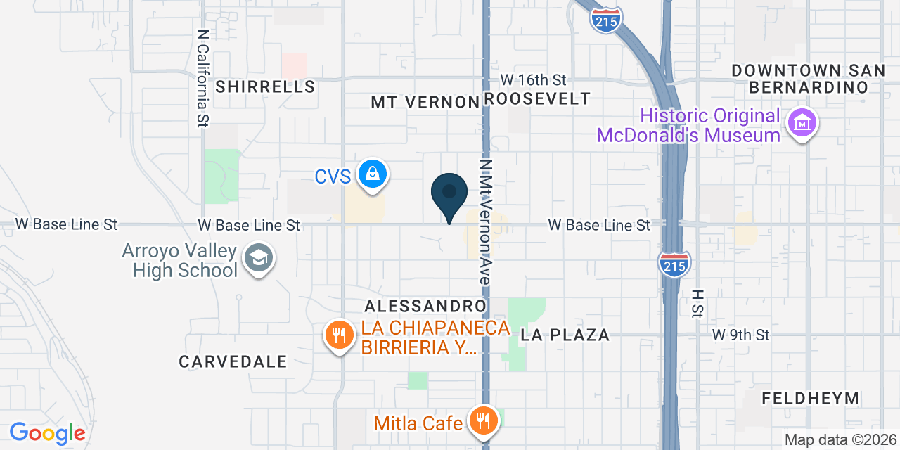 Map showing San Bernardino, San Bernardino County, CA