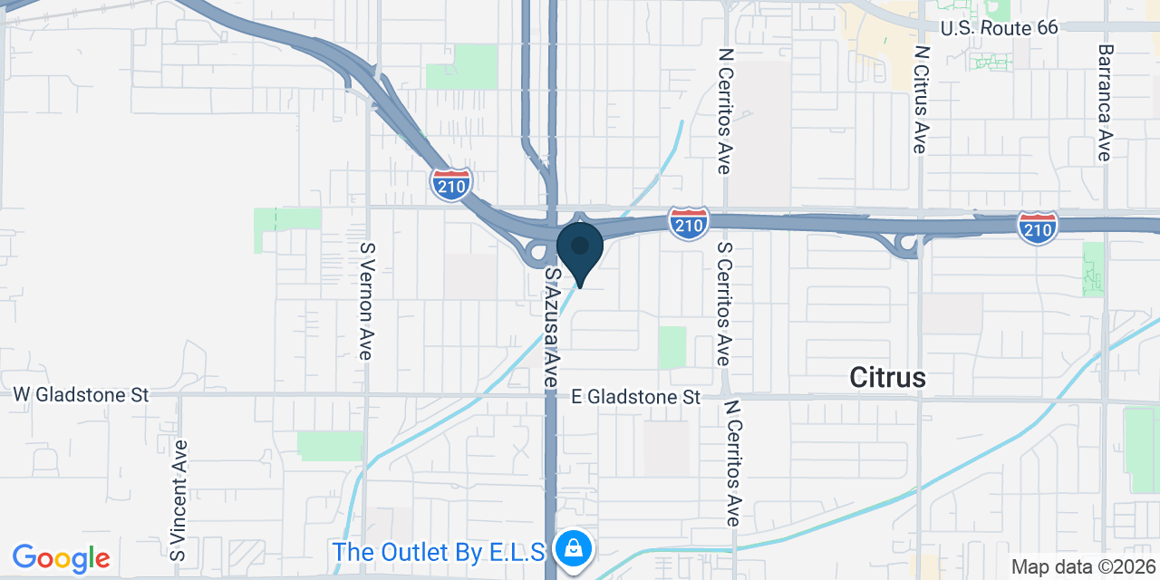 Map showing Azusa, Los Angeles County, CA