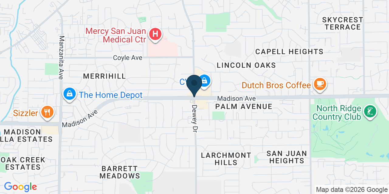 Map showing Carmichael, Sacramento County, CA