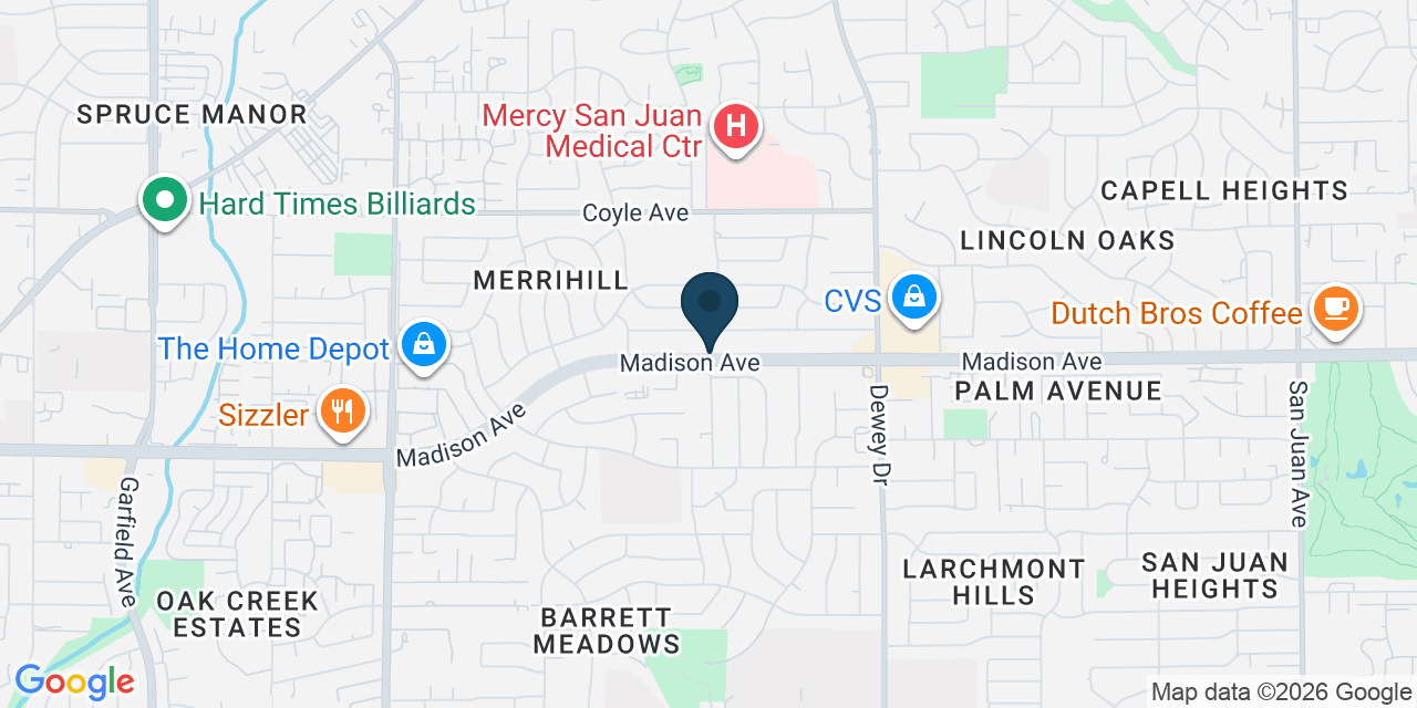 Map showing Carmichael, Sacramento County, CA