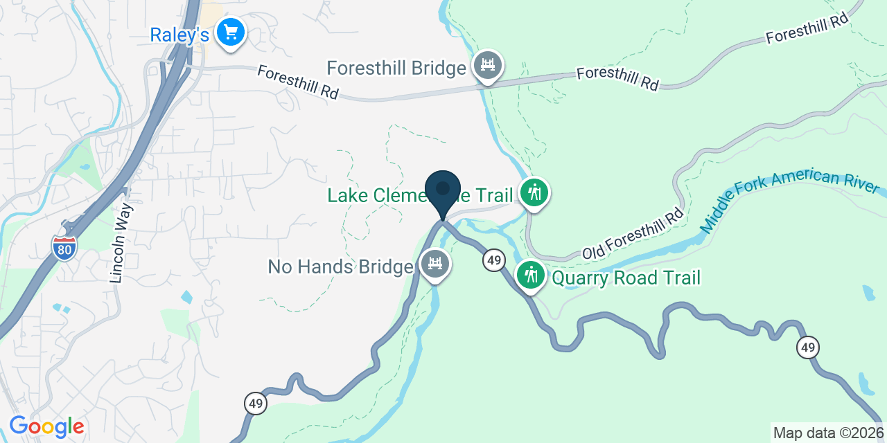 Map showing North Auburn, Placer County, CA