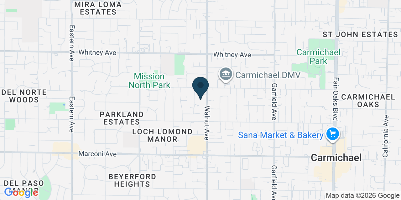 Map showing Carmichael, Sacramento County, CA