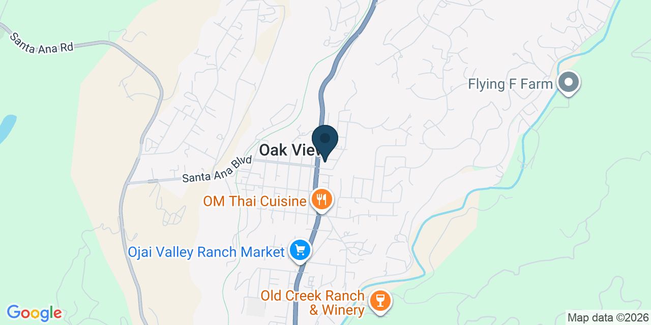Map showing Oak View, Ventura County, CA