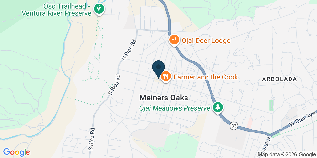 Map showing Ojai, Ventura County, CA