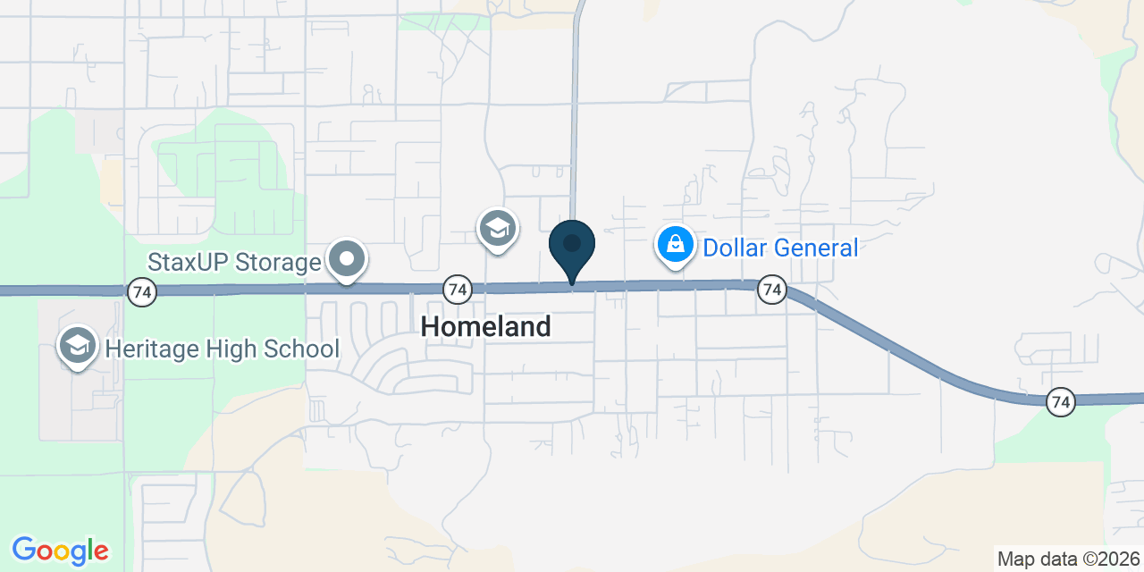 Map showing Homeland, Riverside County, CA