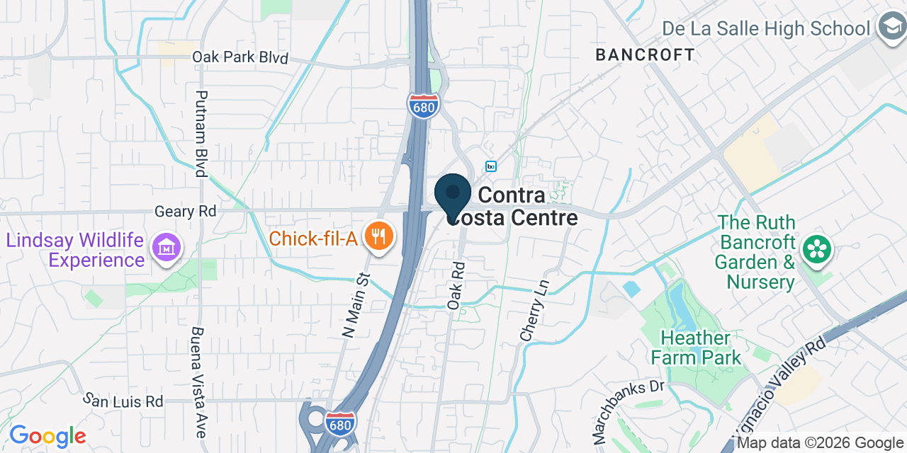 Map showing Walnut Creek, Contra Costa County, CA