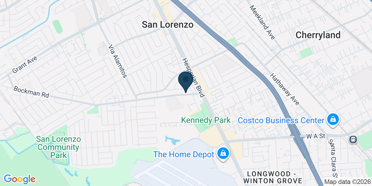 Map showing San Lorenzo, Alameda County, CA