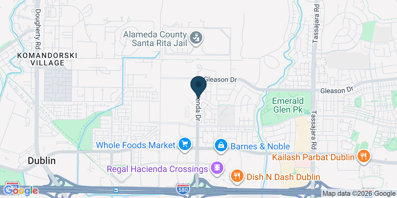 Map showing Dublin, Alameda County, CA