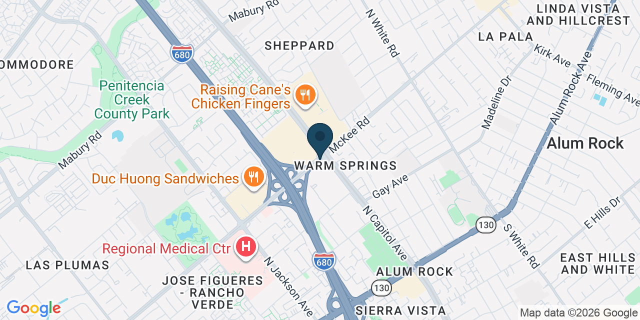 Map showing Alum Rock, Santa Clara County, CA