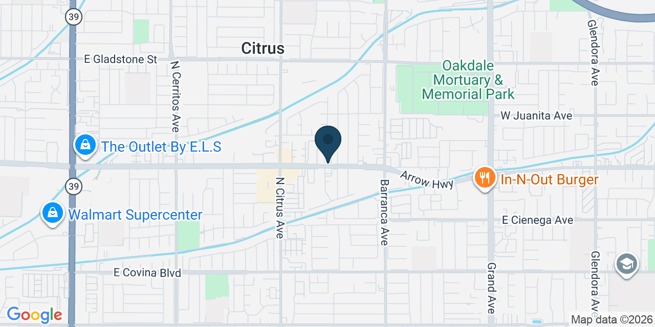Map showing Covina, Los Angeles County, CA