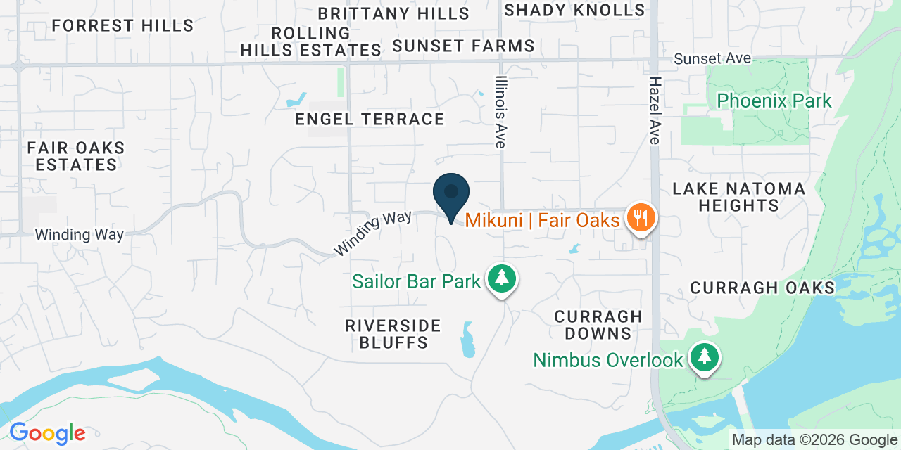 Map showing Fair Oaks, Sacramento County, CA