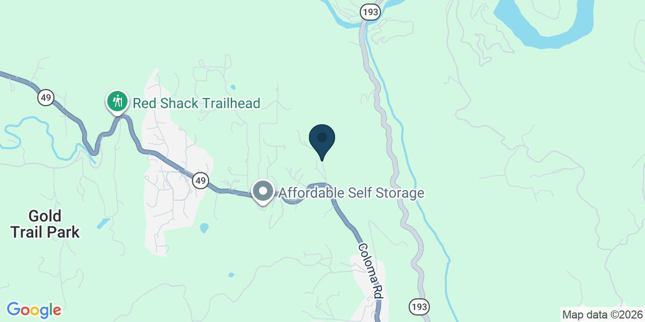 Map showing El Dorado County, CA