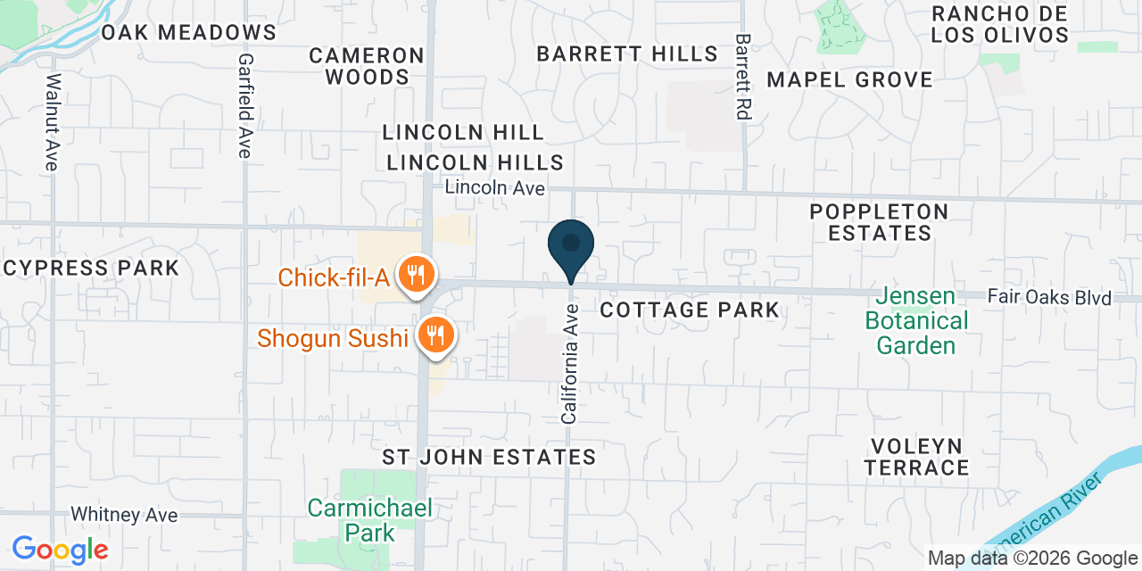 Map showing Carmichael, Sacramento County, CA