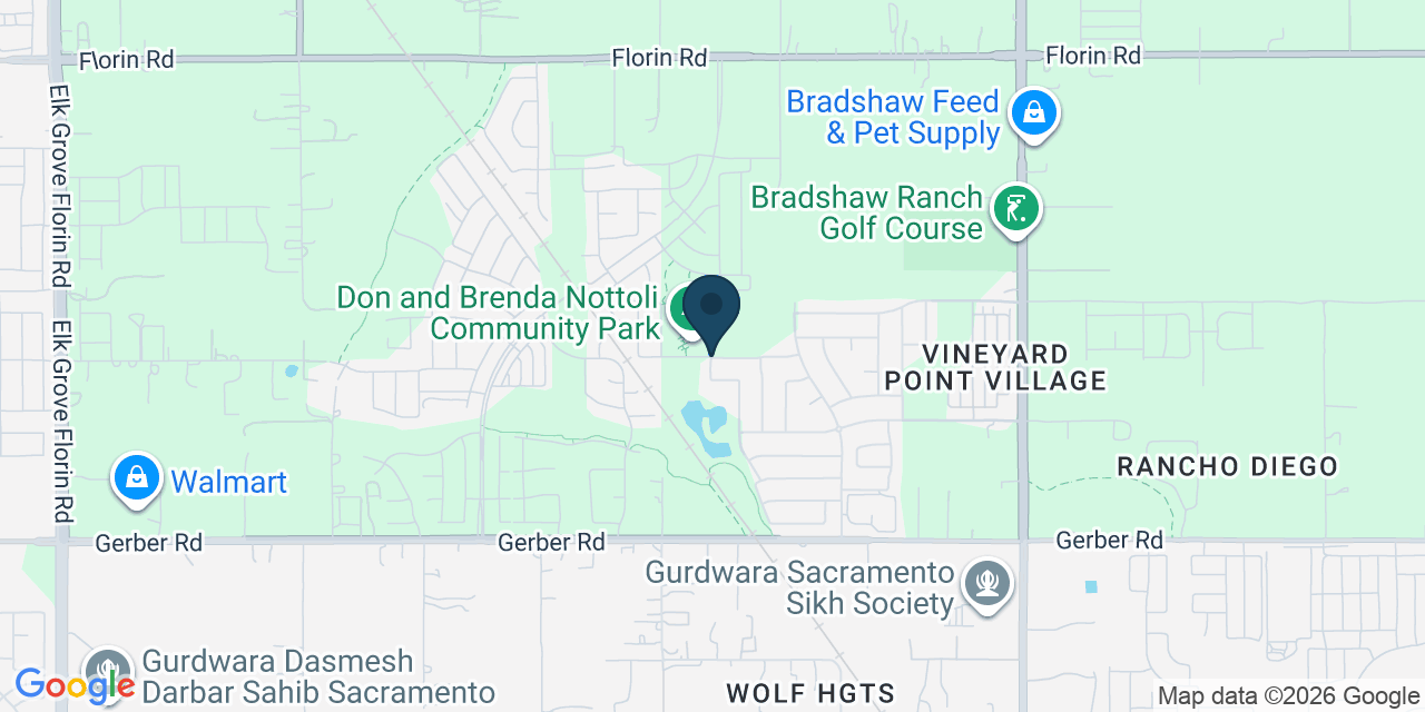 Map showing Vineyard, Sacramento County, CA