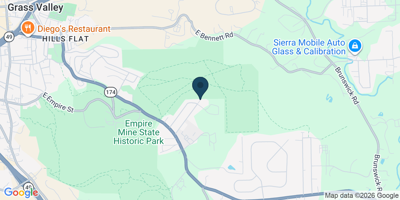 Map showing Grass Valley, Nevada County, CA