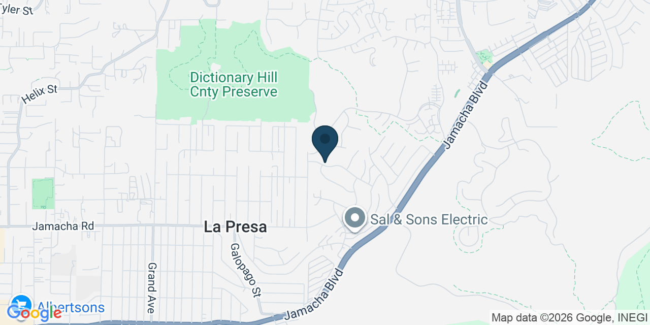 Map showing Spring Valley, San Diego County, CA