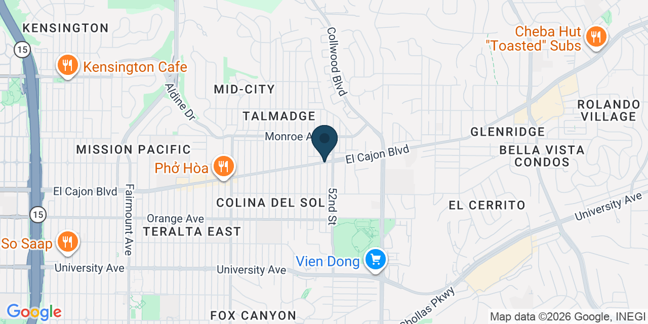 Map showing San Diego County, CA