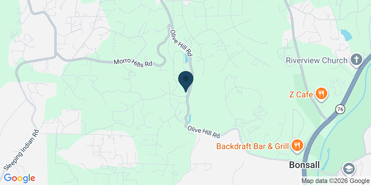 Map showing Fallbrook, San Diego County, CA