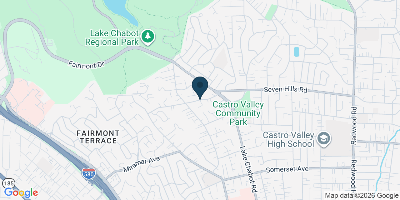 Map showing Castro Valley, Alameda County, CA