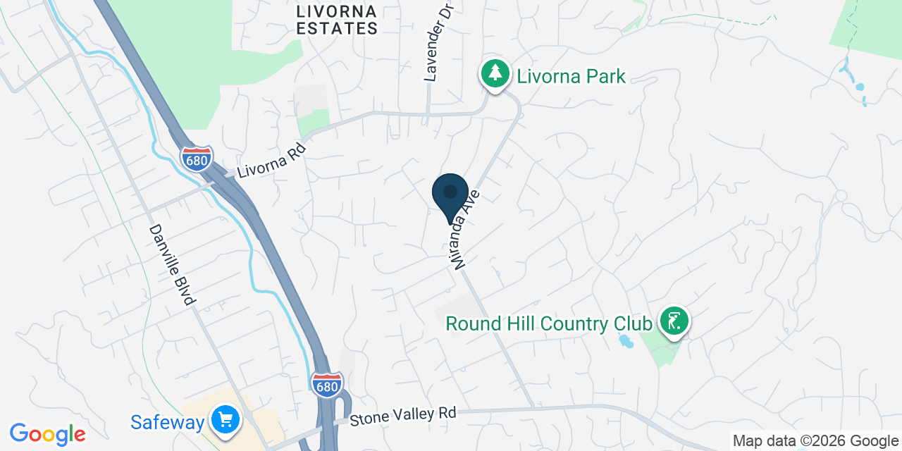 Map showing Alamo, Contra Costa County, CA