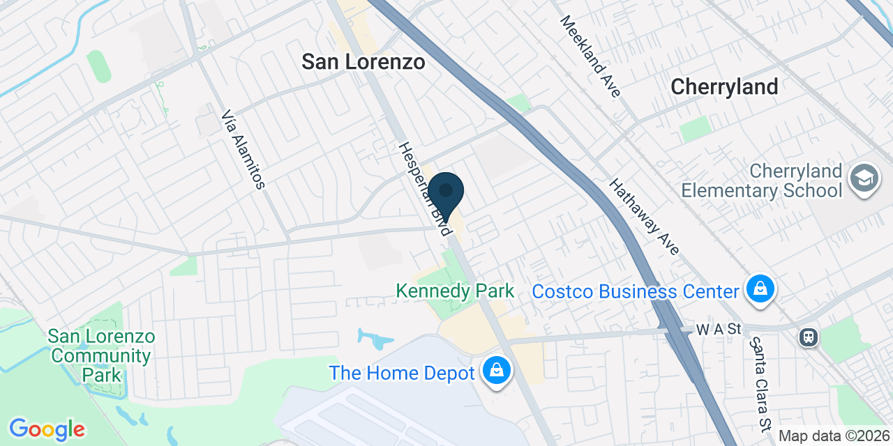 Map showing San Lorenzo, Alameda County, CA