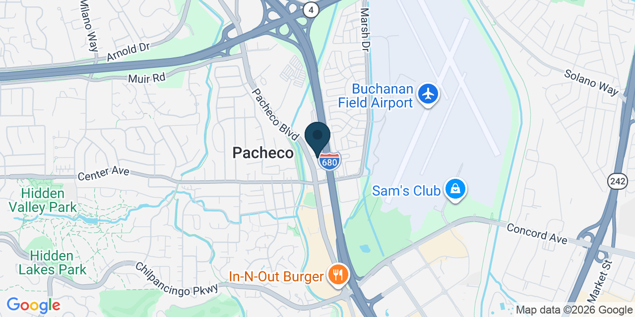 Map showing Pacheco, Contra Costa County, CA