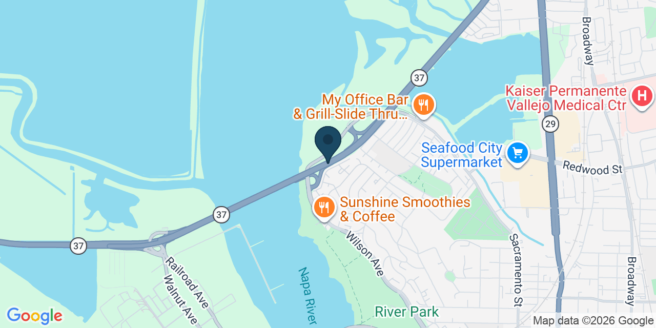 Map showing Vallejo, Solano County, CA