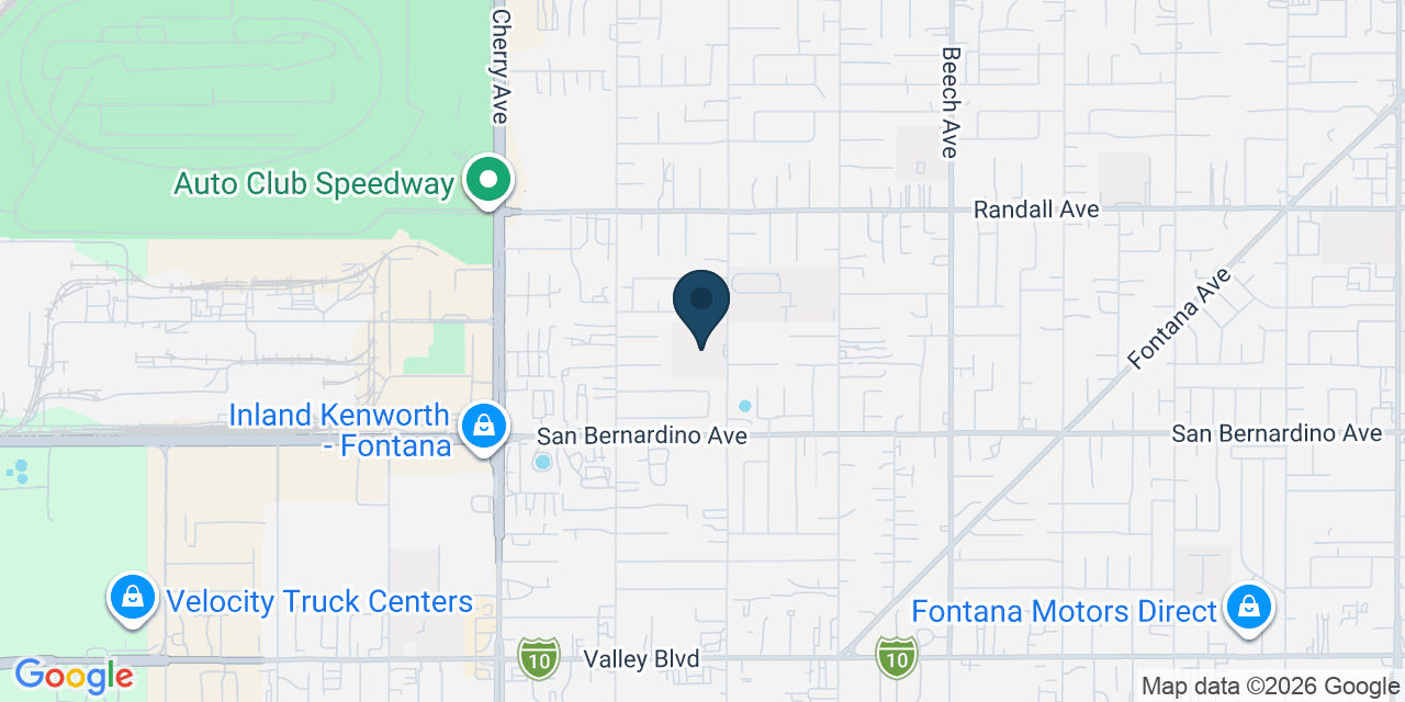 Map showing Fontana, San Bernardino County, CA