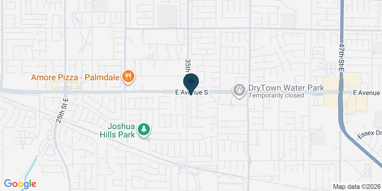 Map showing Palmdale, Los Angeles County, CA