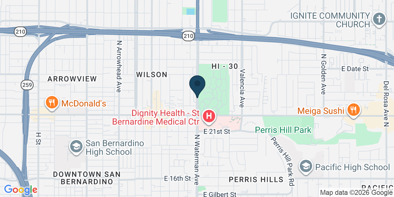 Map showing San Bernardino County, CA
