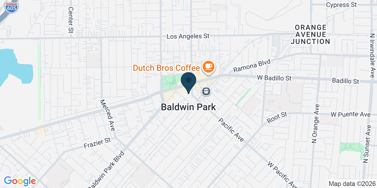 Map showing Baldwin Park, Los Angeles County, CA