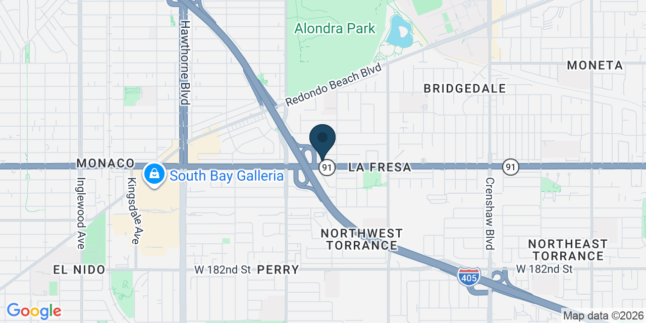 Map showing Torrance, Los Angeles County, CA