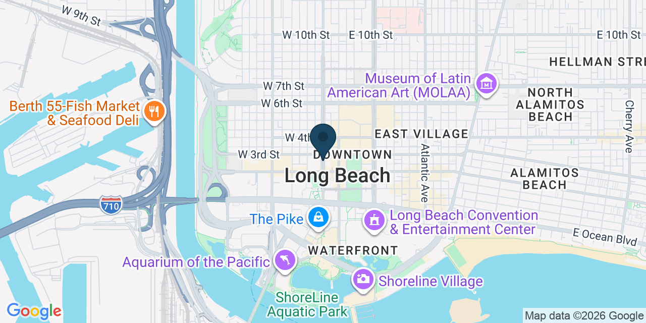 Map showing Long Beach, Los Angeles County, CA