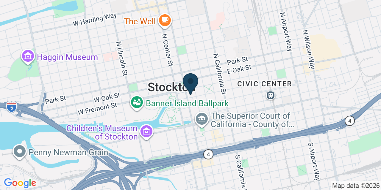 Map showing Stockton, San Joaquin County, CA