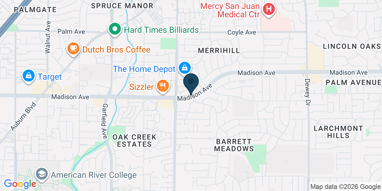Map showing Carmichael, Sacramento County, CA