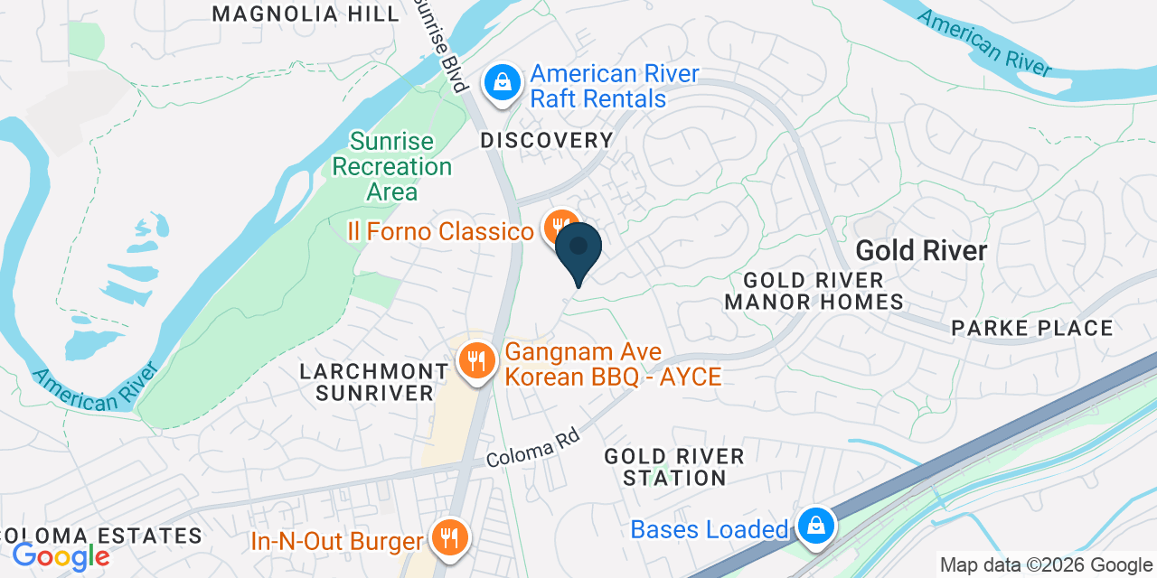 Map showing Gold River, Sacramento County, CA